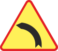 A-2 niebezpieczny zakręt w lewo 750 mm 1 typ znak drogowy mały