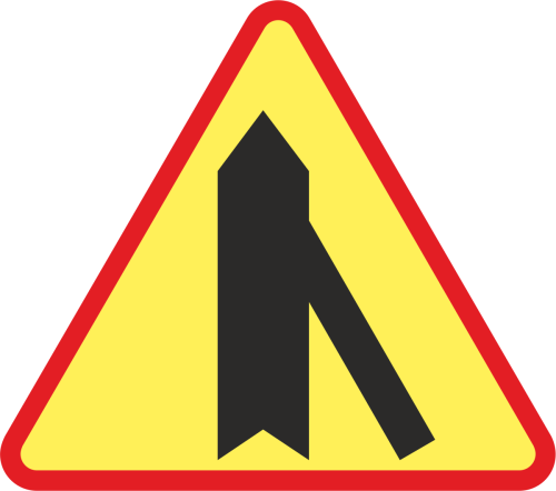 A-6d znak drogowy wlot drogi jednokierunkowej z prawej strony 750 mm 2 typ znak drogowy mały