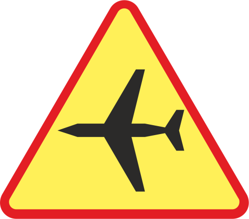 znak drogowy A-26 lotnisko 900 mm 1 typ