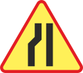 znak drogowy A-12c zwężenie jezdni - lewostronne 900 mm 1 typ