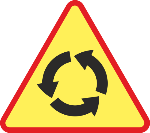 Znak drogowy średni A-8 skrzyżowanie o ruchu okrężnym 900 mm 1 typ