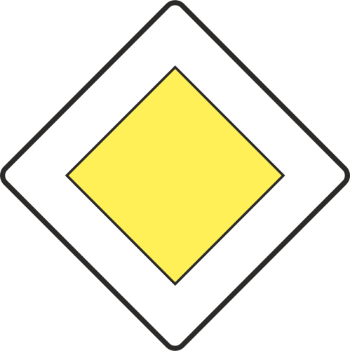 D-1 duży 900x900 mm 2 typ + 2 uchwyty w kpl. Droga z pierwszeństwem