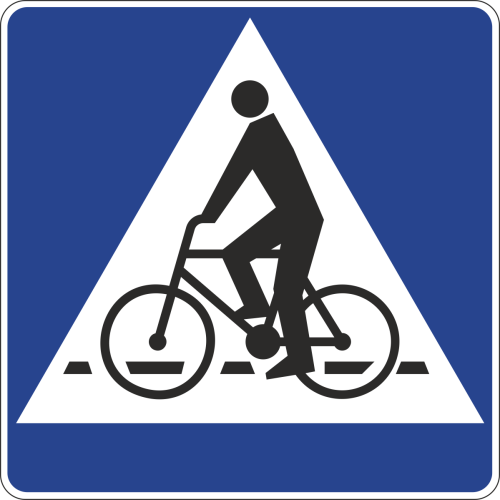 D-6a duży 900x900 mm 1 typ + 2 uchwyty w kpl. Przejazd dla rowerzystów