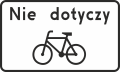 T-22 tabliczka nie dotyczy rowerów 600x360 mm 1 typ uchwyty gratis