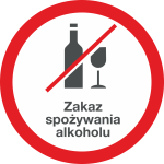 Tablica zakaz spożywania alkoholu fi 600 w technologii znaków drogowych 