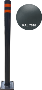 Słupek blokujący parkingowy RAL 7016 z podstawą 120x120 mm – fi 48, wys. 700 mm