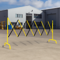 Bariera nożycowa składana 3 m żółto-czarna – stalowa bariera BHP do szybkiego wygrodzenia stref niebezpiecznych