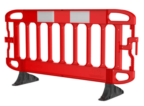 U-20a bariera PCV L-2000 odblaskowa do wygrodzeń czasowych z podstawami Nawigator ECO