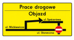 Tablica objazd F-8 2400x1200 mm oznakowanie robót drogowych
