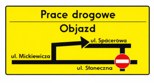 Tablica objazd F-8 2400x1200 mm oznakowanie robót drogowych