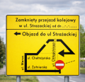 Tablica objazd F-8 1 gen znak uzupełniający