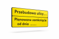 Tablica objazdowa 1200x530 mm 1 gen Przebudowa ulicy sklep drogowy