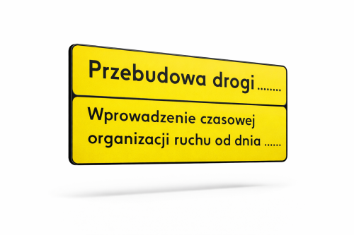 Tablica objazdowa 1200x530 mm 1 gen Przebudowa drogi