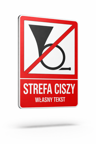 Tablica Strefa Ciszy 400x600 mm odblaskowa z uchwytami na słupek