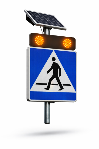 D-6 kpl. 2 znaków aktywnych z lampami LED zasilany bateriami fotowoltaicznymi 20W sklepdrogowy