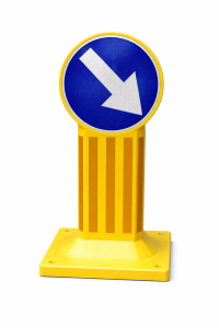 Słupek przeszkodowy U-5b 400 mm 2 gen. jednostronny