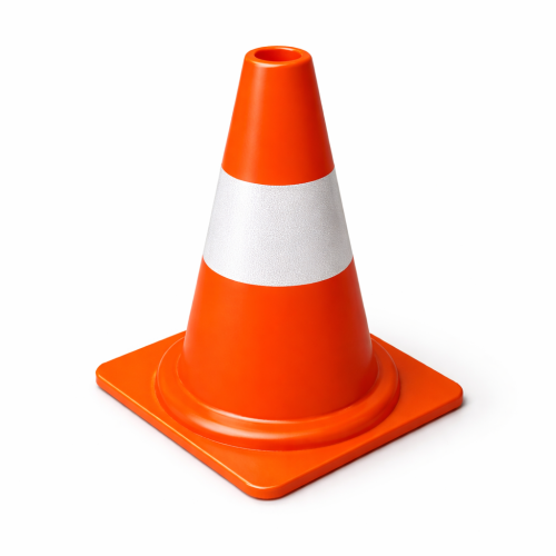 Pachołek  drogowy 30 cm PVC - odblaskowy z mikrokulkami