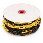 Łańcuch plastikowy żółto czarny gr. 6mm  SZPULA kartonowa 25 mb 