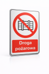 Znak droga pożarowa z uchwytami w kpl.
