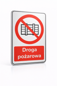 Znak droga pożarowa z uchwytami w kpl.