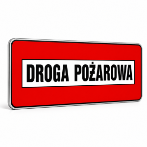 Znak droga pożarowa odblaskowy  600x250 mm