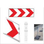 U-3c, U-3d, U-3 tablica prowadząca ciągła 1800x600 2 TYP z otworami