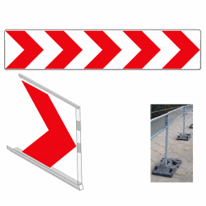 U-3d Tablica prowadząca ciągła w lewo 3000x600 mm odblask 2 generacji 