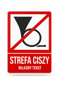 Tablica Strefa Ciszy 400x600 mm odblaskowa z uchwytami na słupek 