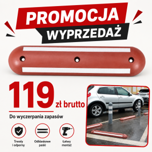 Hol-separator 120 cm czerwony z białym odblaskiem  SP/120'