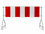 Zapora drogowa szeroka U-20b  1750x500 odblask 1 gen. z hakami
