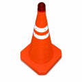 Pachołek składany 55 cm z lampą ostrzegawczą, twardy