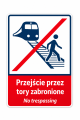 Tablica Przejście przez tory zabronione 400x600 technologia znaku drogowego