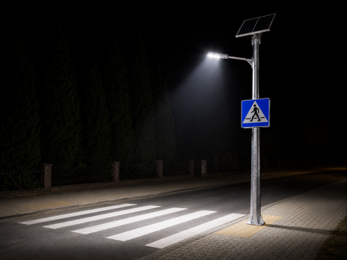 Lampa hybrydowa LH-PDP-4 54W solarno - wiatrowa na przejście dla pieszych