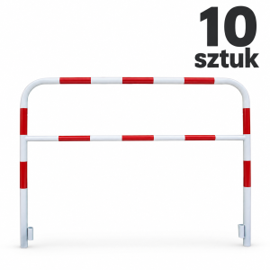 U-12a bariera wygrodzeniowa typ gdański L=2000 mm Ø60,3 mm biało-czerwona - zestaw 10 szt.