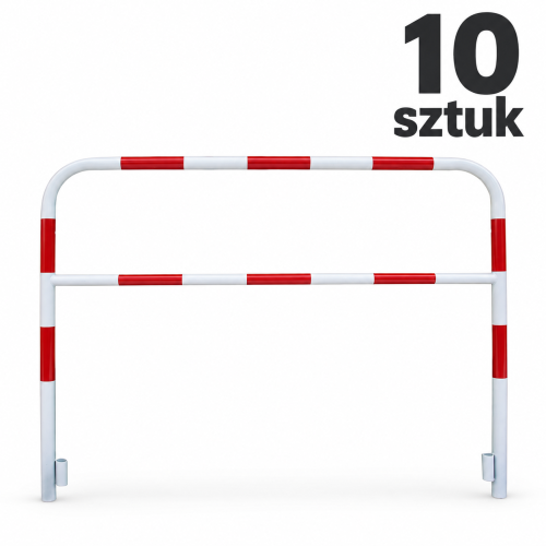 Czerwono-biała bariera rurowa, 10 sztuk.png