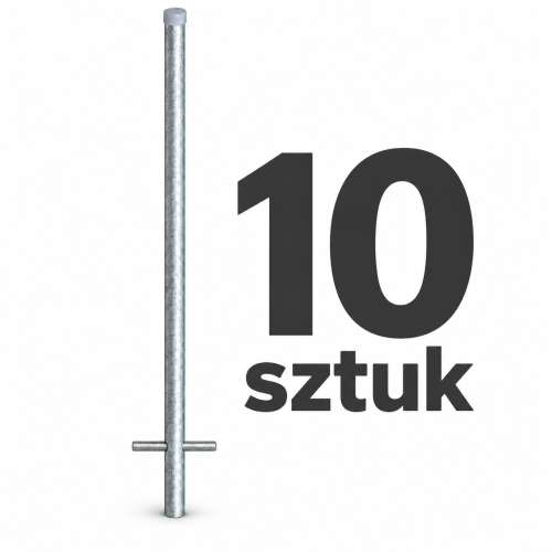 Zestaw 10 słupków do znaków Ø60,3 mm długość 3,5 m