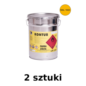 Farba drogowa żółta KONTUR 22l/33 kg RAL 1023 - zestaw 2 szt.