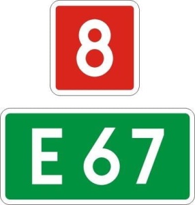 Znak kierunku i miejscowości E-16_E-15a WZÓR