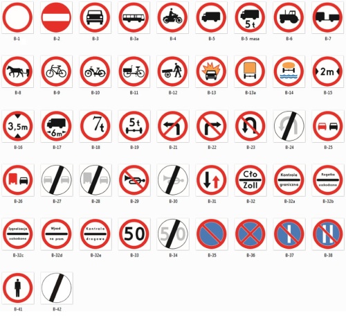Znak zakazu "B" 900 I typ 