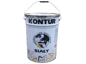 Farba drogowa KONTUR biała 20L = 33 kg farba do pasów RAL 9016