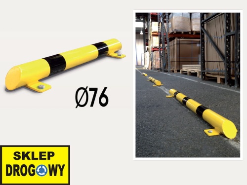 Odbojnica stalowa dla w&oacute;zk&oacute;w widłowych &Oslash;76, dł. 1200 mm