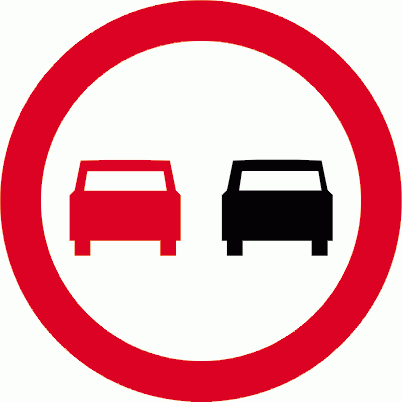 B-25 zakaz wyprzedzania znak drogowy sklep drogowy rozmiar mały generacja 2