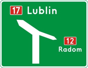 Znak kierunku i miejscowości E-1_02 WZÓR