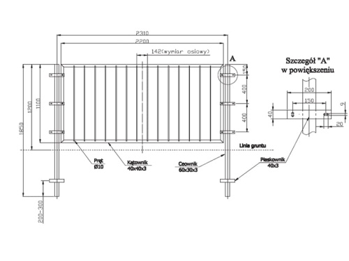 Bariera wygrodzeniowa U-12a ZDM L-2200
