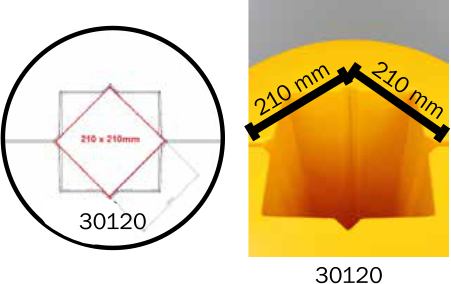 Zabezpieczenie kolumny Ø 620 mm do słupów 210x210 mm