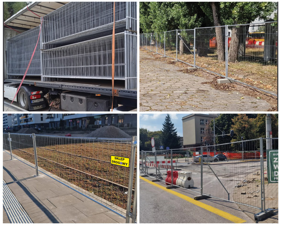 Ogrodzenie budowlane w zastosowaniu na placu budowy