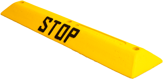 Ogranicznik parkingowy STOP w kolorze żółtym