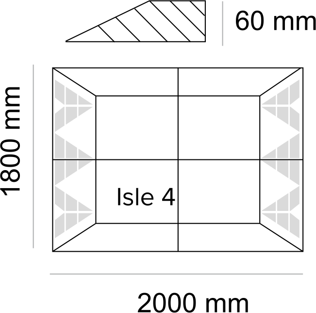 Rysunek techniczny – próg zwalniający wyspowy ISLE 4