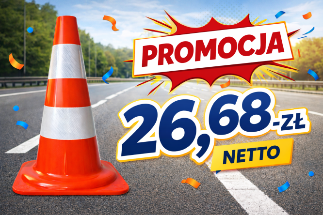 Pachołek drogowy 50 cm PCV elastyczny 