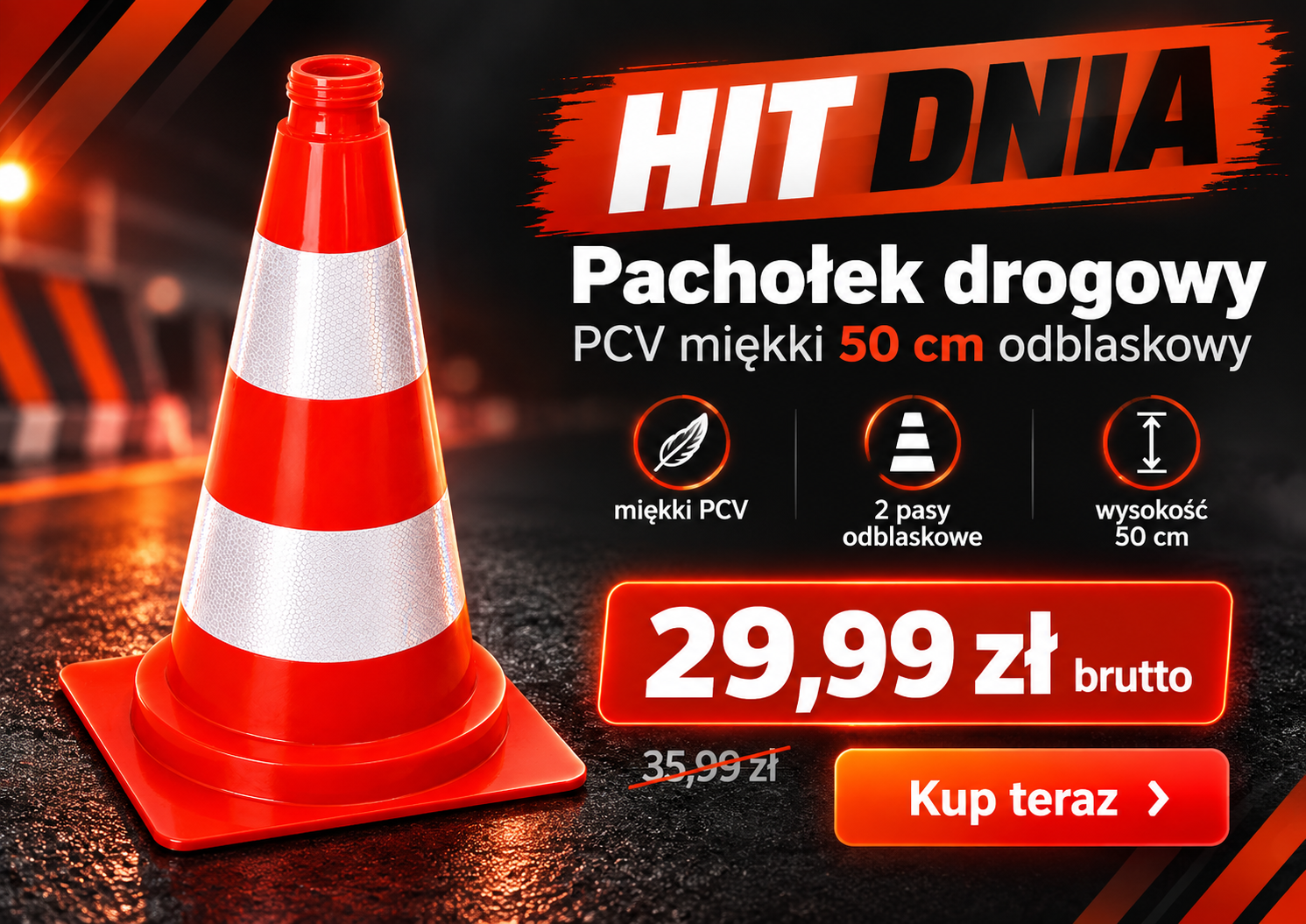 Pachołek drogowy promocja Sklep Drogowy